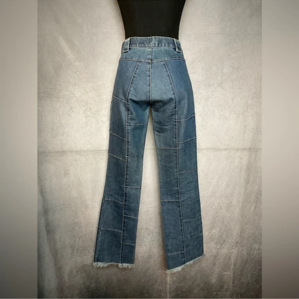 Vintage Patchwork High Waist Flare Jeans - Picture 3 of 5